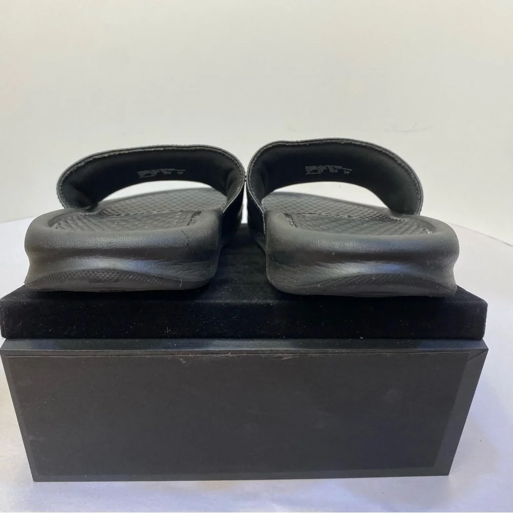 Nike Benassi JDI Slide Sandals Black Rose Gold Logo US 6 Comfort Slides